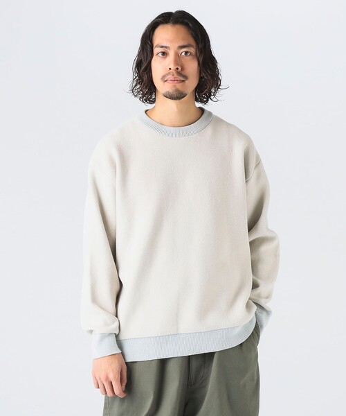 B:MING by BEAMS（ビーミングバイビームス）の「9ゲージ ダブルフェイス クルーネック ニット（ニット/セーター・メンズ・ブラック/ブラウン系その他5/オフホワイト・SMALL/MEDIUM/LARGE/X-LARGE）」の2枚目の写真