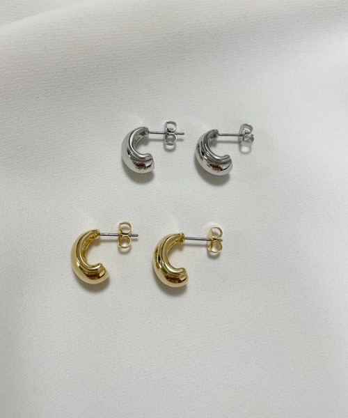 ciite'（シーテ）の「ドロップフープピアス（両耳用）  (両耳用)（ピアス（両耳用）・レディース・ゴールド/シルバー・FREE）」の3枚目の写真