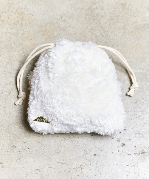 FLAPPER フラッパー:おしゃれな犬 もこもこ 巾着ポーチ（ポーチ