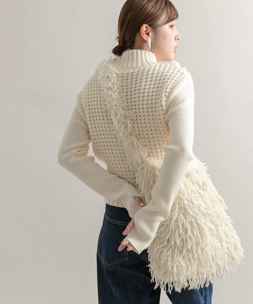 KBF(ケイビーエフ)の「ファービッグBAG(ショルダーバッグ・レディース・アイボリー/ブラウン・ONE)」の19枚目の写真