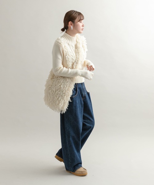 KBF(ケイビーエフ)の「ファービッグBAG(ショルダーバッグ・レディース・アイボリー/ブラウン・ONE)」の20枚目の写真