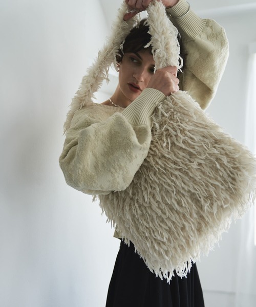 KBF(ケイビーエフ)の「ファービッグBAG(ショルダーバッグ・レディース・アイボリー/ブラウン・ONE)」の21枚目の写真