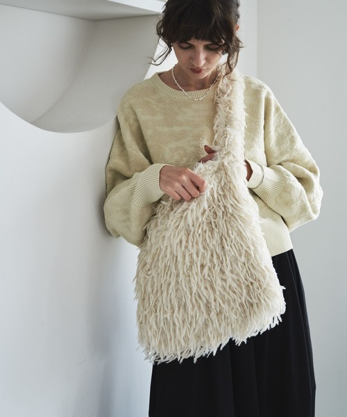 KBF(ケイビーエフ)の「ファービッグBAG(ショルダーバッグ・レディース・アイボリー/ブラウン・ONE)」の22枚目の写真