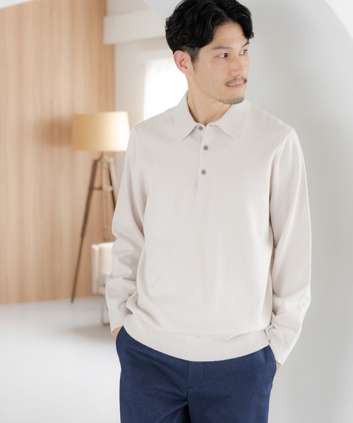 GLOBAL WORK（グローバルワーク）の「メルティポロ/116384（ポロシャツ・メンズ・アイボリー/ネイビー/ブラック・X-LARGE/LARGE/MEDIUM/SMALL）」の2枚目の写真