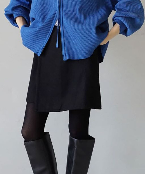 e-zakkamania stores(イーザッカマニアストアーズ)の「ラップミニスカート(スカート・レディース・ブラウン/ブラック・フリー)」の4枚目の写真