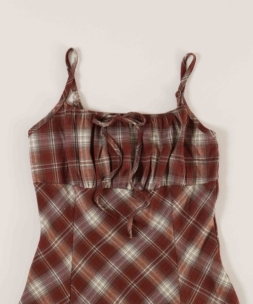 WC(ダブル シー)の「チェックキャミワンピース(ワンピース・レディース・ブルー/ブラウン・FREE)」の20枚目の写真