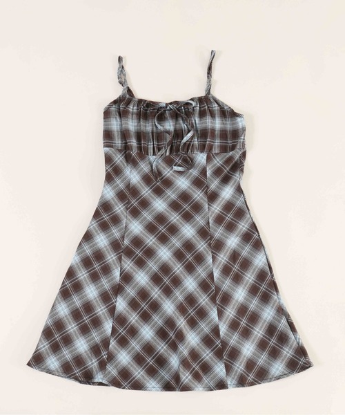 WC(ダブル シー)の「チェックキャミワンピース(ワンピース・レディース・ブルー/ブラウン・FREE)」の19枚目の写真