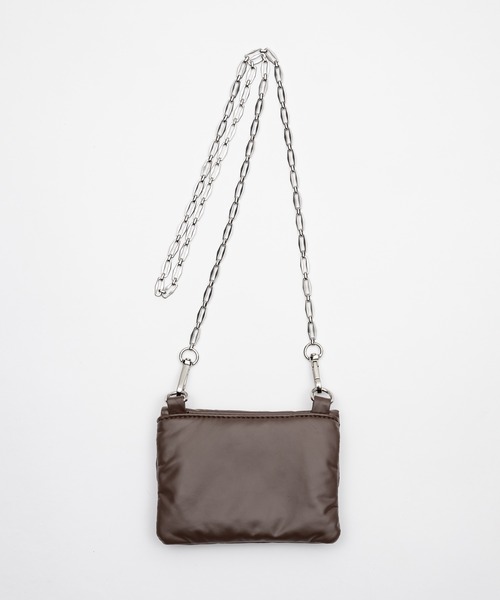 smyeon チェーンコンパクトリップポーチ　ライトブルー Chain compact pouch bag/チェーンコンパクトリップポーチ