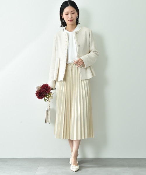 INTERPLANET(インタープラネット)の「【UVPROTECTION】モスクレープスカーフタイパール付9分袖ブラウス(シャツ/ブラウス・レディース・オフホワイト/ネイビー/グレイッシュベージュ・FREE)」の10枚目の写真