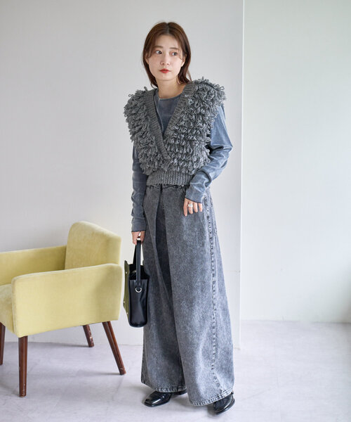【美品】Kastane ループハンドベスト Kastane ベスト ジレ ループハンドベスト レディース : ZOZOTOWN