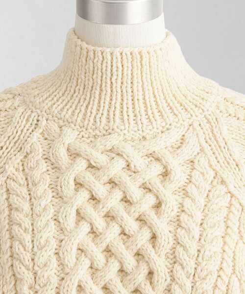 レアなアランニット♡ラルフローレンロープ網アランニットセーターホワイトアイボリー アランニット コットン ヘンリーネック セーター | ラルフ