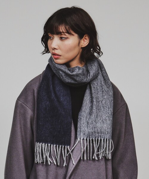   ニット大判　リバーシブルマフラー　新品タグ付き ニット大判 リバーシブルマフラー 新品タグ付き カシミア混