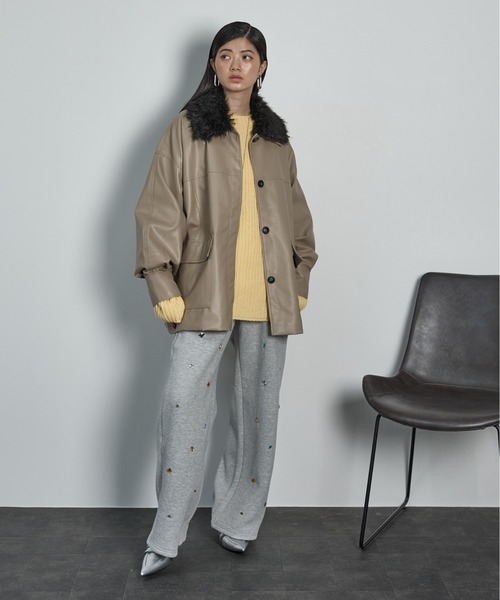 THE YOn（ザヨン）の「ビジュースウェットイージーパンツ（スウェットパンツ・レディース・グレー/チャコールグレー・FREE）」の4枚目の写真