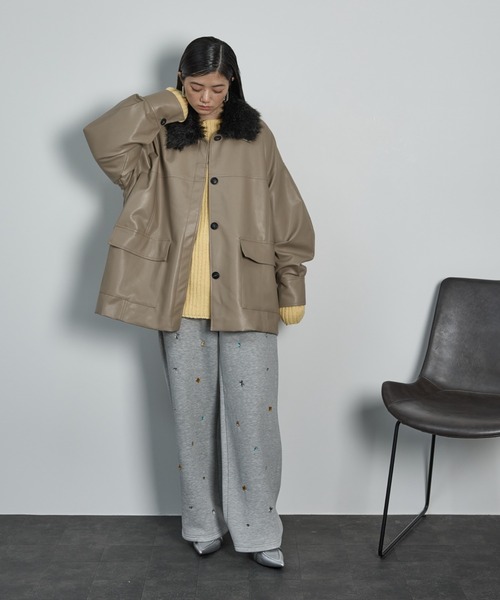 THE YOn（ザヨン）の「ビジュースウェットイージーパンツ（スウェットパンツ・レディース・グレー/チャコールグレー・FREE）」の5枚目の写真