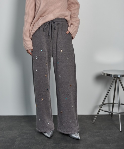 THE YOn（ザヨン）の「ビジュースウェットイージーパンツ（スウェットパンツ・レディース・グレー/チャコールグレー・FREE）」の12枚目の写真