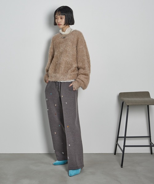 THE YOn（ザヨン）の「ビジュースウェットイージーパンツ（スウェットパンツ・レディース・グレー/チャコールグレー・FREE）」の10枚目の写真