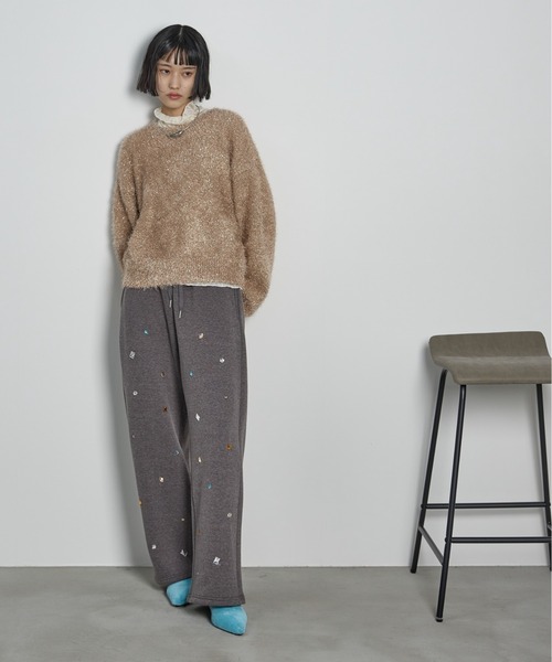 THE YOn（ザヨン）の「ビジュースウェットイージーパンツ（スウェットパンツ・レディース・グレー/チャコールグレー・FREE）」の11枚目の写真