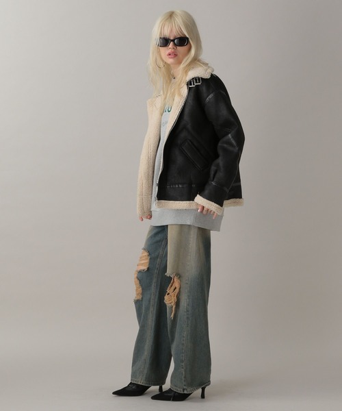 FOREVER 21（フォーエバー トゥエンティーワン）の「【2024FW】ビックムートンジャケット（ムートンコート・レディース・ブラック/ブラウン・FREE）」の14枚目の写真