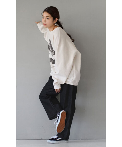 e-zakkamania stores(イーザッカマニアストアーズ)の「ツイル/デニム ベーシックカーブパンツ(デニムパンツ・レディース・インディゴブルー/オフホワイト/ブラック・フリー)」の13枚目の写真