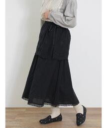 Samansa Mos2（サマンサ モスモス）の「お皿モチーフ刺繍エプロン付スカート（スカート）」