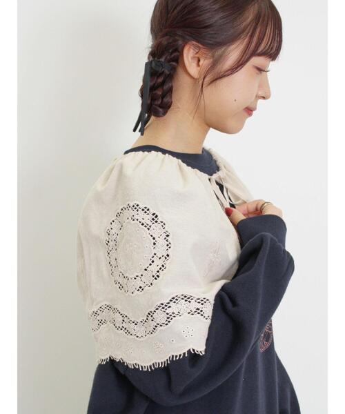 Samansa Mos2（サマンサ モスモス）の「お皿モチーフ刺繍エプロン付スカート（スカート・レディース・キナリ/ブラック/オフホワイト・F）」の17枚目の写真