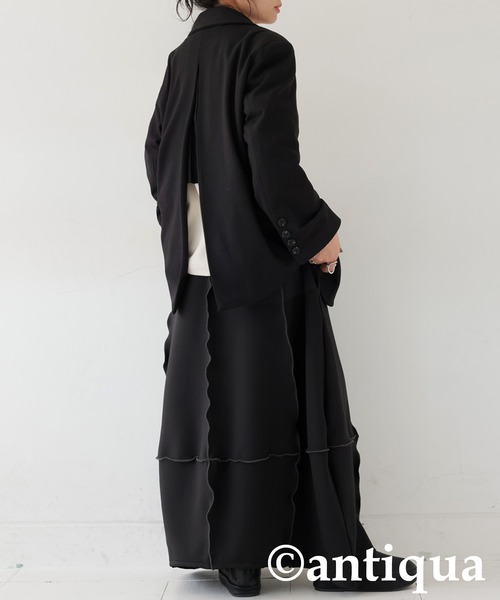antiqua（アンティカ）の「メロウ切り替えスカート（スカート・レディース・カーキ/ブラック・ONESIZE）」の4枚目の写真