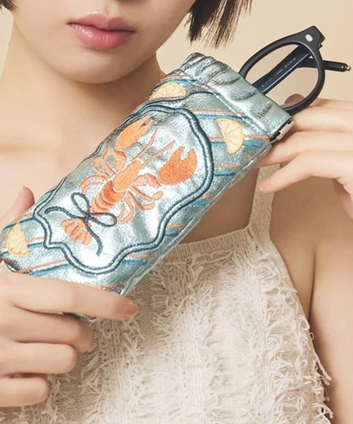 Casselini（キャセリーニ）の「【Casselini】刺繍サングラスケース 254-110801（サングラス・レディース・シルバー/ブラック/グリーン/ピンク/ブルー・FREE）」の8枚目の写真