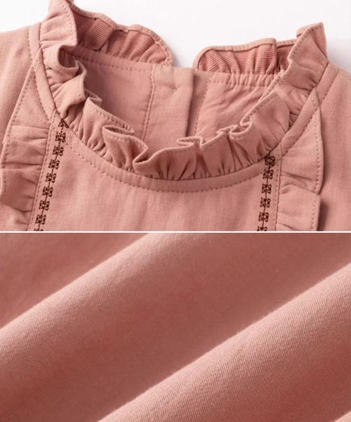 美品　DRESCCO サーモンピンクドレス　130 タッセル＆フリルサーモンピンクワンピース（ワンピース