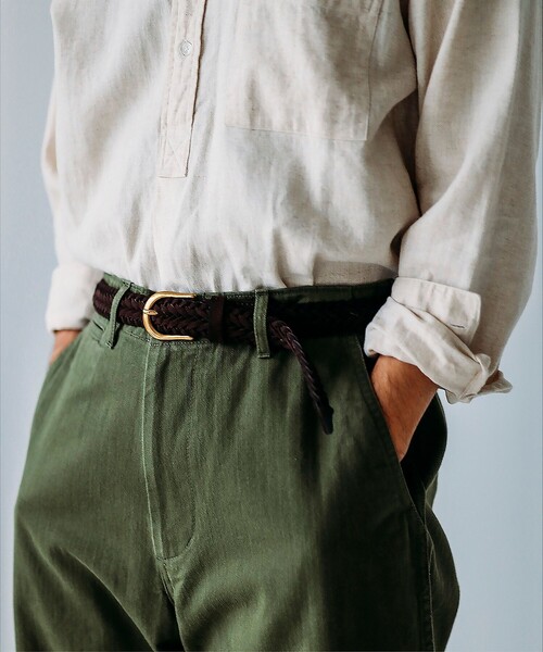 BEAMS PLUS(ビームスプラス)の「Suede Mesh Belt(ベルト・メンズ・ダークブラウン/カーキ・30inch/34inch/32inch/36inch)」の7枚目の写真