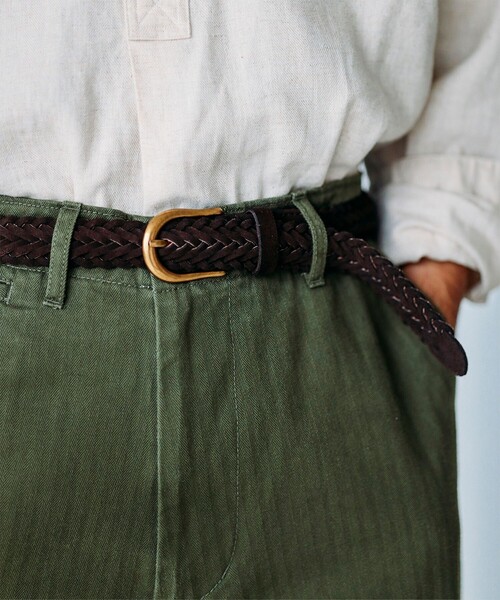 BEAMS PLUS(ビームスプラス)の「Suede Mesh Belt(ベルト・メンズ・ダークブラウン/カーキ・30inch/34inch/32inch/36inch)」の8枚目の写真