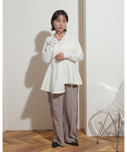 セットアップ対応】アシメペプラムポンチジレ Palm Riche│Eimee Law