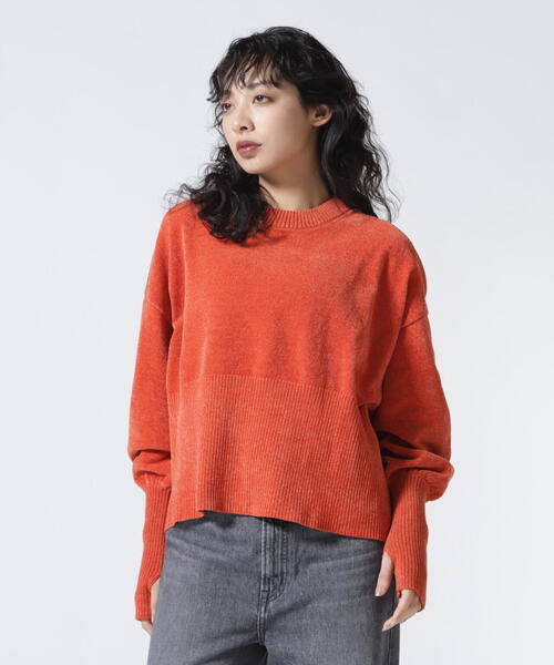 DROIT BELLO（ドロイトベロ）の「DROIT BELLO(ドロイトベロ) モールヤーンショートプルオーバー（ニット/セーター・レディース・グレー/オレンジ・F）」の13枚目の写真