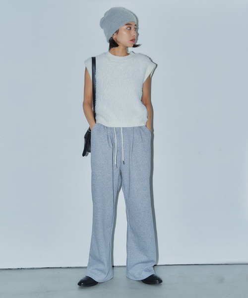 LIENCOEUR（リアンクール）の「シャギーニットベスト（ベスト・レディース・チャコールグレー/ベージュ/カーキ/ブラック/ホワイト・FREE）」の19枚目の写真