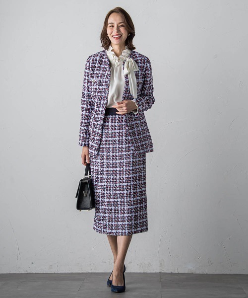 【セール】TURNIERトリコロールチェックツイードジャケット（ダウンジャケット/コート）｜Viaggio Blu（ビアッジョブルー）