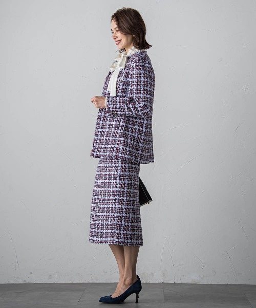 【セール】TURNIERトリコロールチェックツイードジャケット（ダウンジャケット/コート）｜Viaggio Blu（ビアッジョブルー）