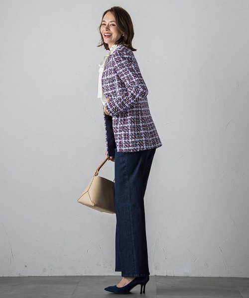 【セール】TURNIERトリコロールチェックツイードジャケット（ダウンジャケット/コート）｜Viaggio Blu（ビアッジョブルー）