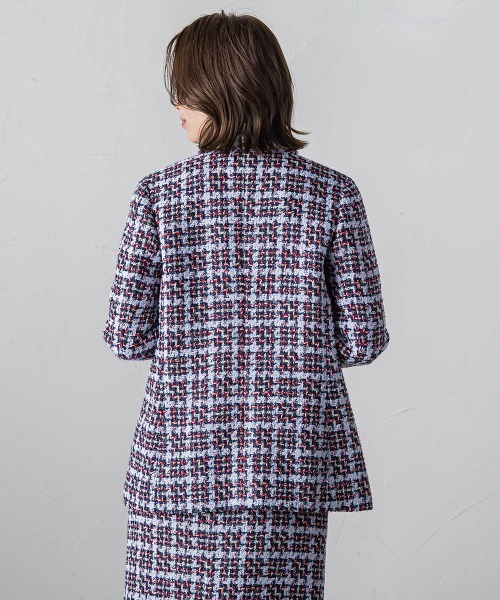 【セール】TURNIERトリコロールチェックツイードジャケット（ダウンジャケット/コート）｜Viaggio Blu（ビアッジョブルー）