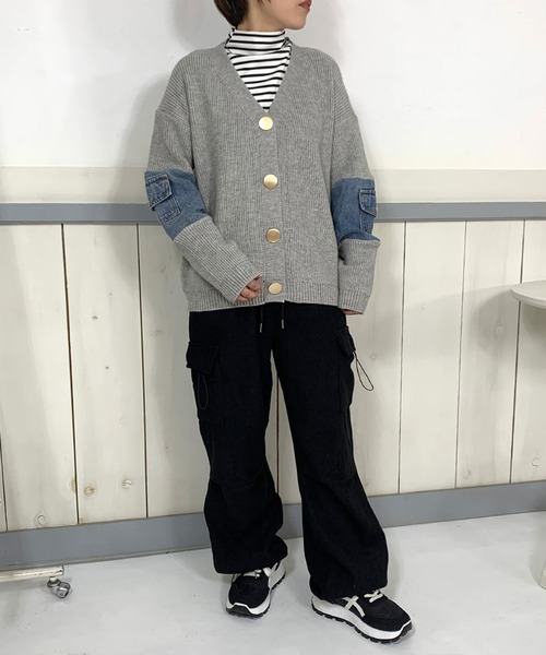 CRB(シーアールビー)の「裏起毛コーデュロイカーゴパンツ(カーゴパンツ・レディース・チャコール/ブラウン/ブラック・F)」の12枚目の写真
