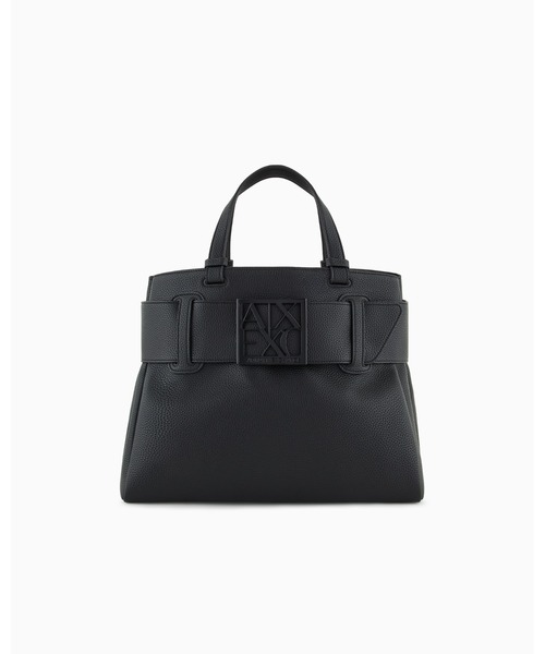 ARMANI EXCHANGE(アルマーニエクスチェンジ)の「【A|X アルマーニ エクスチェンジ】BOXロゴバックル ハンドバッグ(ハンドバッグ・レディース・ベージュ/ブラック・FREE)」の3枚目の写真