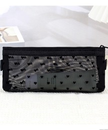 TONE SELECT GOODS（トーンセレクトグッズ）の「Liaa/メッシュ ドット柄 ハート柄 ペンケース　ポーチ A18524（ペン類）」