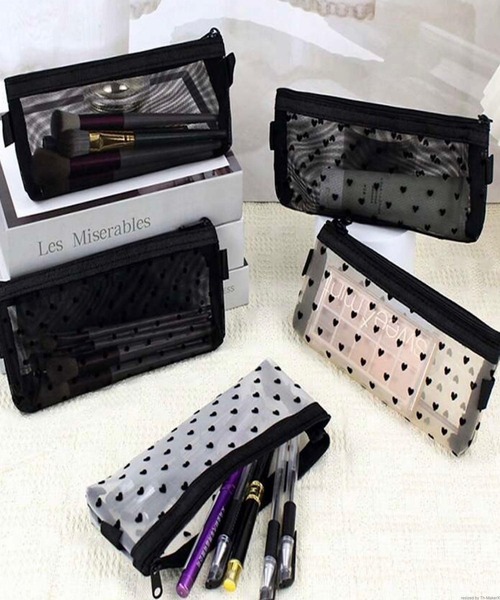 TONE SELECT GOODS(トーンセレクトグッズ)の「Liaa/メッシュ ドット柄 ハート柄 ペンケース ポーチ A18524(ペン類・レディース・その他4/その他1/その他2/その他3/その他5・FREE)」の9枚目の写真