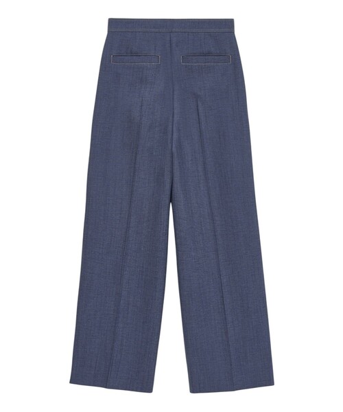 ワイドパンツ　ネイビー タックコネクトワイドストレートパンツ(1 NAVY): : ウィメンズ