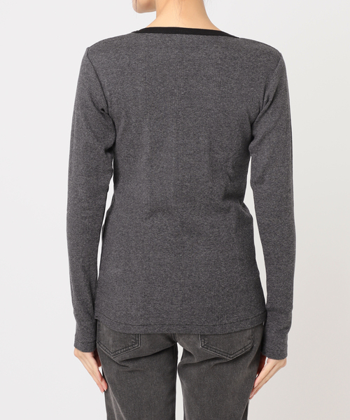 MILLER（ミラー）の「別注【MILLER/ミラー】C/N L/S：カットソー（Tシャツ/カットソー・レディース・ブラックミックス/ボルドー/ホワイト×ホワイト/ブルー・FREE）」の11枚目の写真