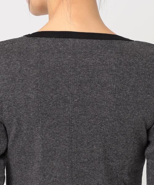 MILLER（ミラー）の「別注【MILLER/ミラー】C/N L/S：カットソー（Tシャツ/カットソー・レディース・ブラックミックス/ボルドー/ホワイト×ホワイト/ブルー・FREE）」の9枚目の写真