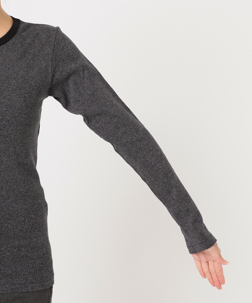 MILLER（ミラー）の「別注【MILLER/ミラー】C/N L/S：カットソー（Tシャツ/カットソー・レディース・ブラックミックス/ボルドー/ホワイト×ホワイト/ブルー・FREE）」の8枚目の写真