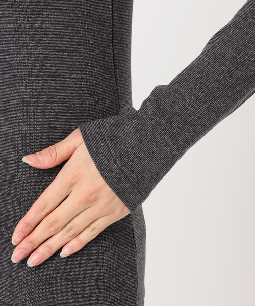 MILLER（ミラー）の「別注【MILLER/ミラー】C/N L/S：カットソー（Tシャツ/カットソー・レディース・ブラックミックス/ボルドー/ホワイト×ホワイト/ブルー・FREE）」の7枚目の写真