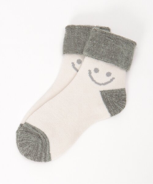 LBC（エルビーシー）の「裏起毛ソックス スマイリー（ソックス/靴下・レディース・ホワイト/セージグリーン/イエロー・FREE）」の11枚目の写真