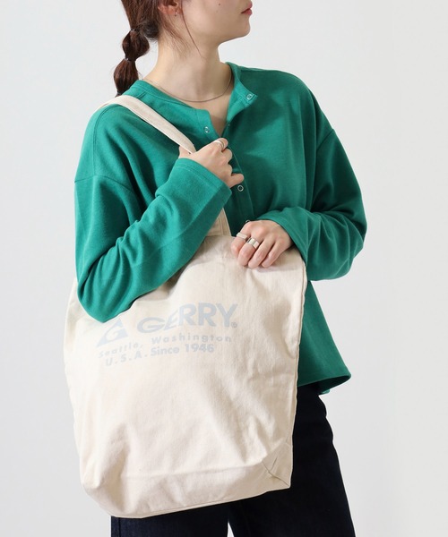 GERRY（ジェリー）の「GERRY ロゴ キャンバス トートバッグ 男女兼用（トートバッグ・メンズ・アイボリー/ブラック・FREE）」の9枚目の写真