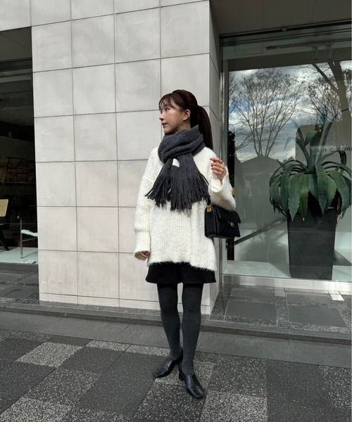 Amiur（エミレ）の「mink touch muffler / ミンクタッチマフラー（マフラー・レディース・アイボリー/ベージュ/チャコール・FREE）」の15枚目の写真