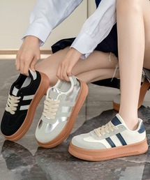 3-1A55　厚底 ライン入り ベーシックコートスニーカー